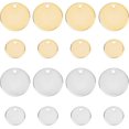thumbnail image 2 of 1box 48pcs golden Flat Round Blank Pendants 4 styles Coin Disc Charm for Necklace Bracelet Jewelry Making Accessories, 2 of 7