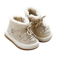 thumbnail image 4 of Hrsba Kids Snow Boots,On Solid Color Thick Fleece Lined Bread Style Cotton Boots, 4 of 7