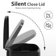 thumbnail image 5 of CL.HPAHKL Step-On Kitchen Trash Can, Brushed Stainless Steel Garbage Can with Soft Close Lid, Large Capacity Garbage Bin with Odor Seal for Home, Office, Bathroom, Bedroom, Black, 5 of 10