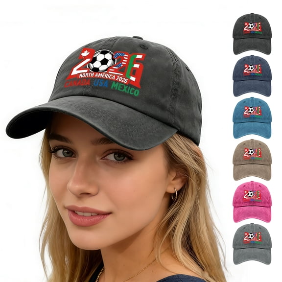 Kbndieu Baseball Cap for Men Women, Cup26 Hats USA Can Mex 2026 Host Soccer Football Supporters Cap, Adjustable Hat Merchandise Gifts Accessories Decorations