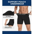 thumbnail image 2 of ANLIQI Mens Underwear Bamboo Rayon Boxer Briefs Breathable Underwear Long Leg Boxer Briefs for Men Pack with Fly Underpants(3Black 1Gray 1Navy 1Red,L), 2 of 6