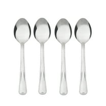 Mainstays Lace Stainless Steel Silver Adult Dinner Spoon, 4- Piece Set