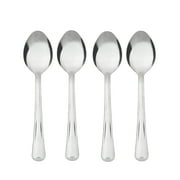 Mainstays Lace Stainless Steel Dinner Spoon, 4- Piece Set, Silver