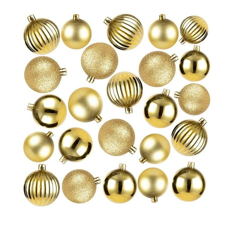 Juvale 48-Pack Mini Christmas Tree Ornaments - Royal Blue Shatterproof Small Christmas Balls Decoration, Assorted 3-Finish Shiny, Matte, Glitter, Hanging Plastic Bauble Holiday Decor, 1.5 Inches