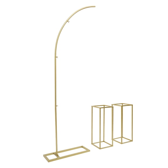 Golden Wedding Arch, Wedding Centerpieces, Metal Flower Stand, for Weddings, Birthday Parties, Christmas Parties, Happy Banquets, Anniversary Celebrations 60*20cm/23.62*7.87in