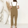 thumbnail image 4 of GILIGEGE Women's Patchwork Dual Pocket Jumpsuit Loose Floral Print Bohemian Wide Leg Bib Overall Womens Overalls Casual Loose Sleeveless Straps Wide Leg Jumpsuit Khaki Xxl, 4 of 8
