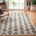 thumbnail image 2 of SAFAVIEH Tulum Lancaster Geometric Striped Area Rug, Ivory/Black, 10' x 10' Square, 2 of 9