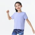 thumbnail image 3 of GYRATEDREAM Girls Athletic Shirts Short Sleeve Quick Dry Crewneck Tee Activewear Performance Tops for Kids Teens , 4-5 Years, 3 of 7