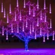 thumbnail image 5 of Paquete de 1/2/4 luces de lluvia de meteoritos para exteriores, 50 cm, 8 tubos, luces de carámbanos navideños, luces de lluvia que caen para decoración navideña de árboles, 5 of 5