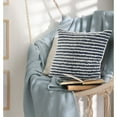 thumbnail image 2 of LR Home Ox Bay Hand-stitched Blue/White Stripe All-Natural Cotton Pillow Cover, 2 of 8