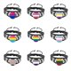thumbnail image 1 of LGBT Black Weave Leather Bracelet Bi Pride Glass Cabochon Gay Pride Rainbow Flag Photo Bangle Jewelry For Women Men Lovers Gift, 1 of 5
