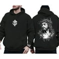 thumbnail image 4 of Jesus Crown of Thorns Double Sided Hoodie – Christian Graphic Faith Based Pullover, Religious Streetwear for Men and Women, 4 of 7