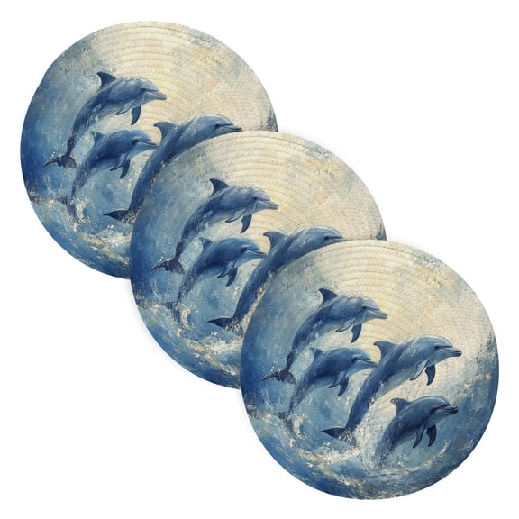 BZSMCE Mats for Pots,Pans Place Dolphin Simple Style Pattern Pot Mats