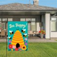 thumbnail image 2 of JOOCAR Bee Happy Linen Garden Flag for Spring Summer Home Outdoor Garden Yard Door Decor 12x18 inch, 2 of 3