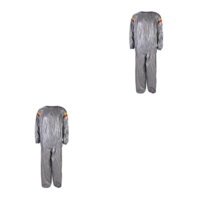 Guardoinrt Quick Sweat Fitness Sauna Suit for Effective Exercise XL Silver S to 3XL 2Set
