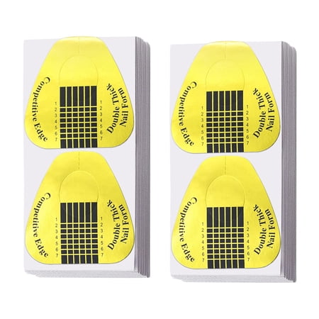 200 PCS Nail Forms for Acrylic Nails, Gold Horseshoe Nail Extension Forms, Foldable Polygel Nail Form Acrylic Nail Forms Guide Sticker for Polygel, Gel Nails Art Paper Form for DIY Manicure Design