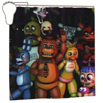 Saiise Five Nights At Freddy'S Print Shower Curtain for Bathroom,Shower Curtain Set with Hooks for Home, Bathroom Decor Waterproof Fabric,72x72