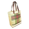 thumbnail image 2 of Plaid Reusable Grocery Tote Bag Extra Durable - Personalized Monogram or Name Available Natural/Green Burgundy, 2 of 6