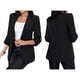 thumbnail image 3 of Blazer de Larga para Mujer, Informal, de Negocios, con Abertura Frontal, para Trabajo y Oficina. Negro XL, 3 of 6