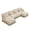 Beige Coffee, variant on HUMEHA 69.2" Leopard Chenille Sofa Brown Black 2-Seat w/ Ottoman