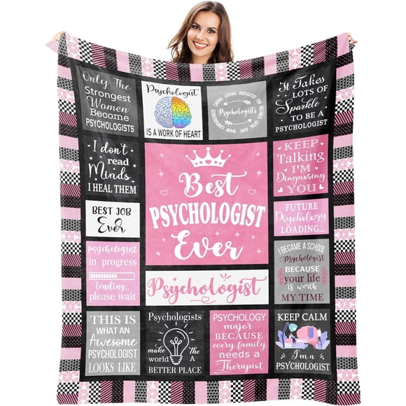 LHSHID Psychologist Gifts Therapist Gifts Psychologist Gifts for Women Mental Health Gifts Psychology Graduation Gifts Throw Blanket