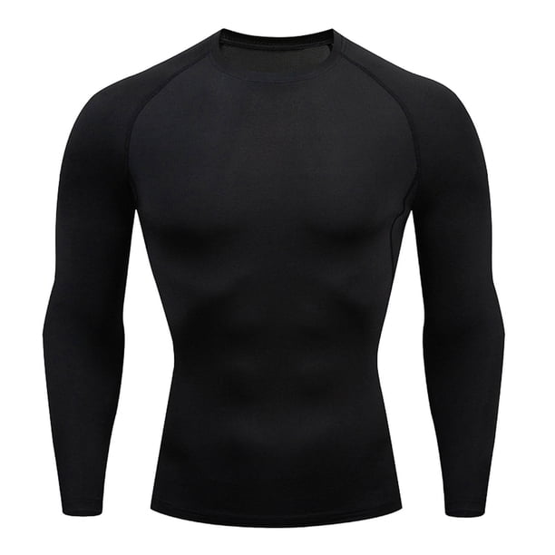 Ceisia Men's Compression Long Sleeve Crew Neck Athletic Base Layer Shirt Black XXXL Gifts