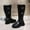 #271-Black, variant on Women's Winter Knee High Straight Leg Boots - Fashion Casual Solid Color Round Toe Side Zipper Thick Chunky Low Heel Boots for Stylish Comfort