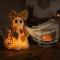 thumbnail image 4 of Lighted Vintage Patchwork Ghost, Quilted Vintage Light Up Ghost, Cozy Spooky Fall Harvest Decoration for Table and Mantel, 4 of 8