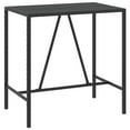 thumbnail image 2 of vidaXL 7 Piece Garden Bar Set with Cushions Black Poly Rattan, 2 of 4