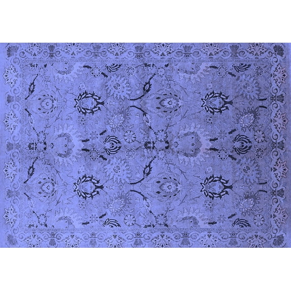 Ahgly Company Indoor Rectangle Oriental Blue Industrial Area Rugs, 2' x 5'