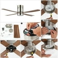 thumbnail image 5 of JONATHAN Y Theo 52" 1-Light Contemporary Minimalist Iron/Acrylic Mobile-App/Remote-Controlled 6-Speed Integrated LED Ceiling Fan, Nickel/Neutral Brown Wood Finish, 5 of 11