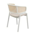 thumbnail image 5 of Leisuremod Ervilla Mid-Century Modern Dining Armchair with White Powder Coated Steel Legs and Wicker Back for Kitchen and Dining Room, Beige, 5 of 13