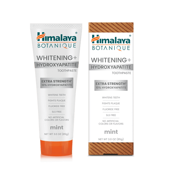 Himalaya Botanique Whitening + Hydroxyapatite Toothpaste, Mint Flavor, 10% Nano Hydroxyapatite, 3 oz