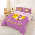 thumbnail image 2 of Manfei Softball Gamer King Size Comforter Sets,Ball Sport Comforters King Size,Pink Reversible,3 Pieces,1 Comforter and 2 Pillowcases, 2 of 7