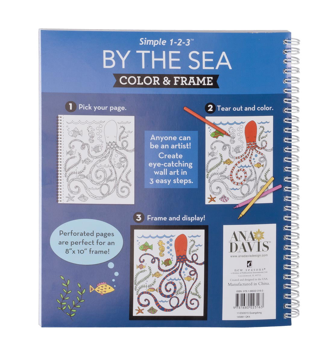 Color & Frame - Seasons (Adult Coloring Book) (Spiral)