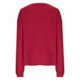 thumbnail image 6 of FRSASU Women Fall Waffle Sweater Knit V Neck Fashion Pullover Casual Long Sleeve Shirts Top Red, 6 of 7