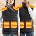 thumbnail image 4 of Busydd Heated Vest for Men and Women Electric USB Rechargeable Heated Vest Winter Warm Sleeveless Heated Jackets with 15 Heating Zones Fashion Zipper Heated Coats with Pockets Plus Size M-4XL, 4 of 9