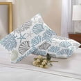 thumbnail image 2 of Navy Blue Teal Coastal Lumbar Pillow Covers 20x12 Inch Set of 2, Summer Beach Coral Shell Ocean Waterproof Outdoor Pillow Covers, Decorative Cushion Pillowcases for Couch, Sofa, Bed, Garden, Patio, 2 of 9