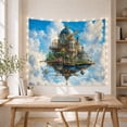 thumbnail image 5 of Floral Garden Floating with Steampunk Castle Structure Bright, Mystical Fantasy for Space Lovers, Galaxy Room Decor, Mother'S Day Gift, Tapestry Wall Hanging for Bedroom and Dorm, 5 of 7