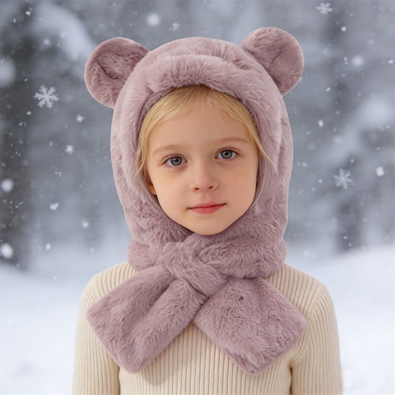 TIANZEN Winter Kids Hat With Scarf And Ear Soft Lined For Boys Girls Toddler Cold Weather Baby Winter Hat Set Boy