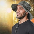 thumbnail image 5 of Men Foldable Sun Hat Safari Hat Anti UV Outdoor Mountaineering Travel Hat Fisherman Cap Bucket Hat，G, 5 of 5