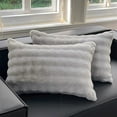 thumbnail image 4 of Plush Fluffy Pillow Cover Long Pile Bubbled Soft Faux Fur Pillowcase Standard Size with Zipper for Bedroom Living Room Couch Decor Cozy Home, 4 of 6