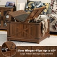 thumbnail image 2 of Farmhouse Coffee Table with Hidden Storage Space, Wood Square Large Center Table for Living Room, Farm House Rustic Brown Retro Coffee Tables with Hinged Lift Top for Meeting Room, Home, 2 of 14