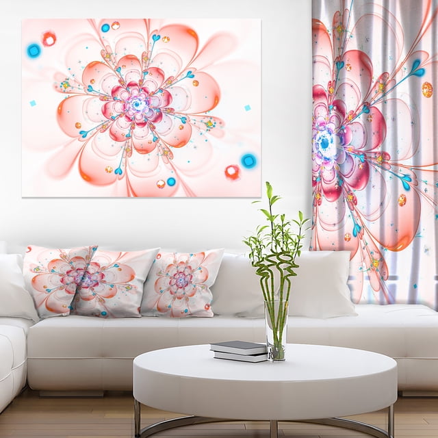 Pink Fractal Flower Petals Close up - Floral Canvas Art Print