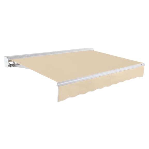 Awntech 12 Ft Destin Manual Heavy Duty Patio Retractable Awning with Protective Hood (144in x 10.38in x 120in), Tan