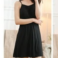 thumbnail image 3 of Tnhcen Women's Modal Nightgown Built-in Bra Adjustable Strap Sleepwear Comfortable Round Neck Short Nightdress S-3XL Black, 3 of 4