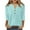 Light Blue, variant on Summer Akafmk 3/4 Sleeve Shirts for Women,Summer Womens Button Up Tunic Tops,Fashion Top Tees Casual V-Neck Buttons Solid Loose T-Shirt Blouses Shirts