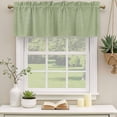 thumbnail image 3 of Vintage Sage Green Valances for Windows, Decorative Rod Pocket Window Valance Curtains, Farmhouse Retro Beige Solid Color Short Curtain Drapes for Kitchen/Living Room, 2 Panels, 60" W x 18" L, 3 of 8