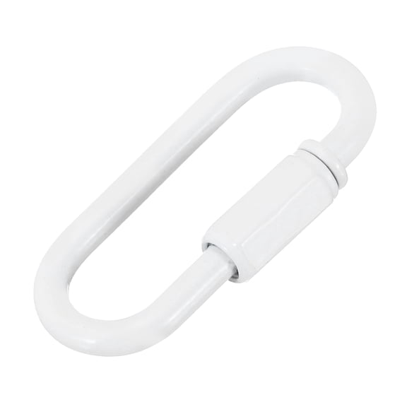 Chain Connectors, 4mm Thick Quick Link Screw Lock Oval Clips for Chandelier Pendant Lights, White, Pack of 6