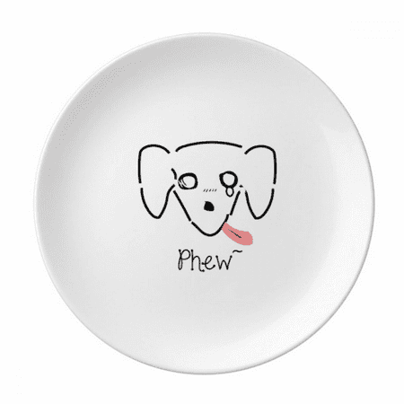 

Text Dog Map Art Deco Fashion Plate Decorative Porcelain Salver Tableware Dinner Dish
